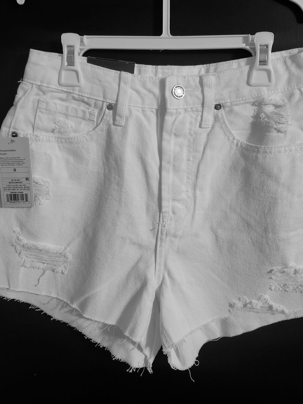 wild fable White Distressed High-Rise Denim Shorts